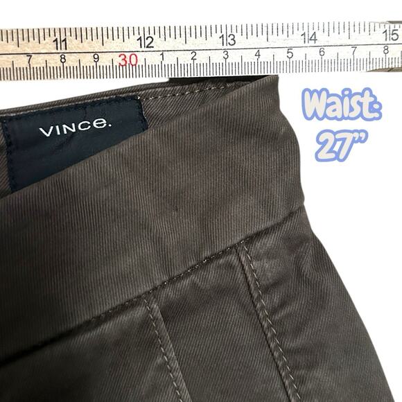 Vince Women’s Size 25 Classic Chino Pants In Dark Wash Willow Surplus Green - Picture 5 of 7